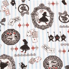 Alice in Wonderland Kokka cotton knit Japan fabric blue striped