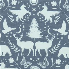 Art Gallery Fabrics blue-grey animal silhouette knit pattern