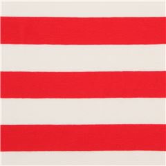Art Gallery Fabrics knit fabric with red and light cream stripes