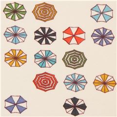 Birch organic knit fabric with beach umbrellas