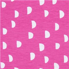 Cotton and Steel knit fabric purple with white semi circle shape