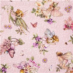Flower Fairies Michael Miller pink cotton fabric US winged kid