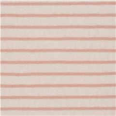 Japan pink wobbly stripes on white cotton smooth knit fabric