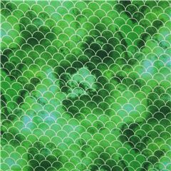 Mermaid fish scales on green Michael Miller USA cotton fabric