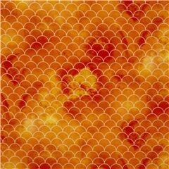 Mermaid scales dragon orange Michael Miller USA cotton fabric