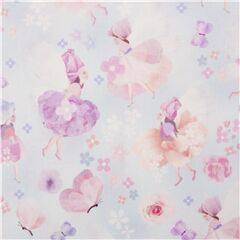 Michael Miller light blue cotton fabric dreamy pastel butterflies and fairies