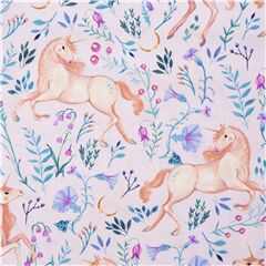 Michael Miller purple cotton fabric flowers magical unicorns