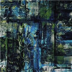 Robert Kaufman abstract blue green swimwear knit fabric