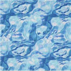 Robert Kaufman blue water waves swimwear knit fabric
