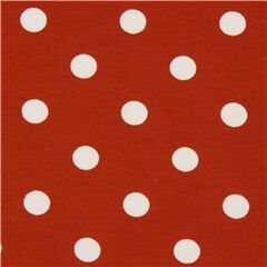 Stof Fabrics brown knit fabric with white polka dots