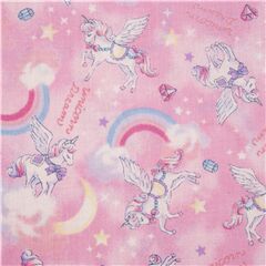 Unicorn Dream pink fabric clouds rainbows Japan licensed