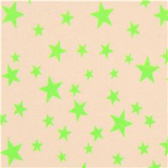 beige cute neon green star knit fabric Japan