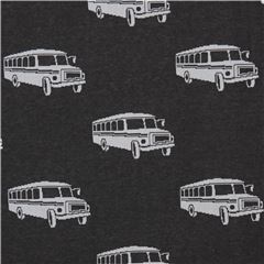 black with light grey bus Jacquard echino fabric