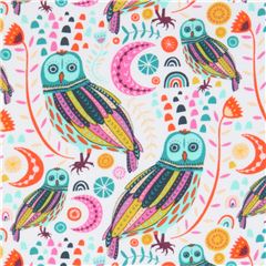 colorful owl knit pattern by Art Gallery Fabrics