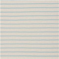 cotton smooth knit fabric wobbly blue stripes on white from Japan