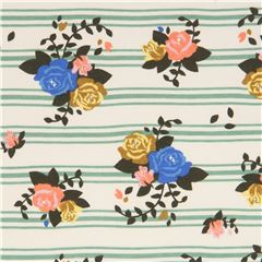 cream vintage rose knit organic fabric by Birch