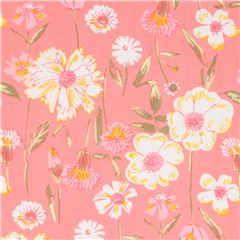 flower knit pink-coral by Art Gallery Fabrics