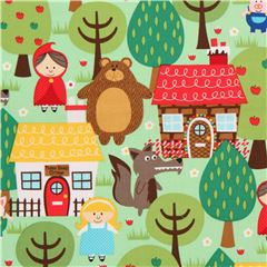 green fairy tale fabric Michael Miller from the USA