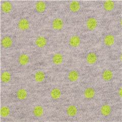 grey cute yellow-green dot knit fabric Japan