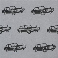 grey with black car Jacquard echino fabric