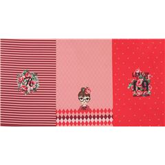 knit panel fabric by Stenzo Textiles with roses and diamond patterns