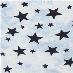 light blue and white Stof Fabrics knit fabric with navy stars