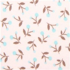 off-white Cloud 9 small blue flower organic knit fabric from the USA