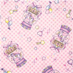 pink check cotton unicorn balloons shooting stars glitter fabric