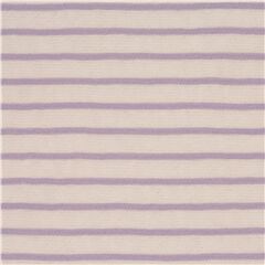purple wobbly stripes on white cotton smooth knit fabric from Japan