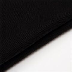 ribbed tubular black knit fabric