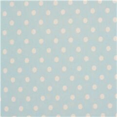 smooth knit fabric with blue background pure cotton with white polka dots