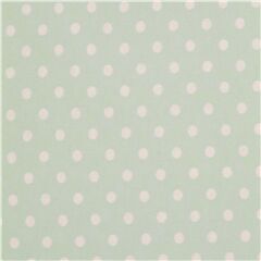smooth knit pure cotton fabric white polka dot with green background