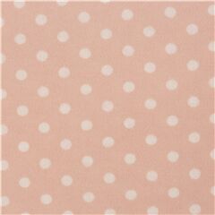 white polka dot smooth knit fabric with pink background pure cotton