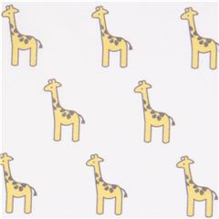 white with small giraffe animal knit fabric Robert Kaufman USA Little Safari